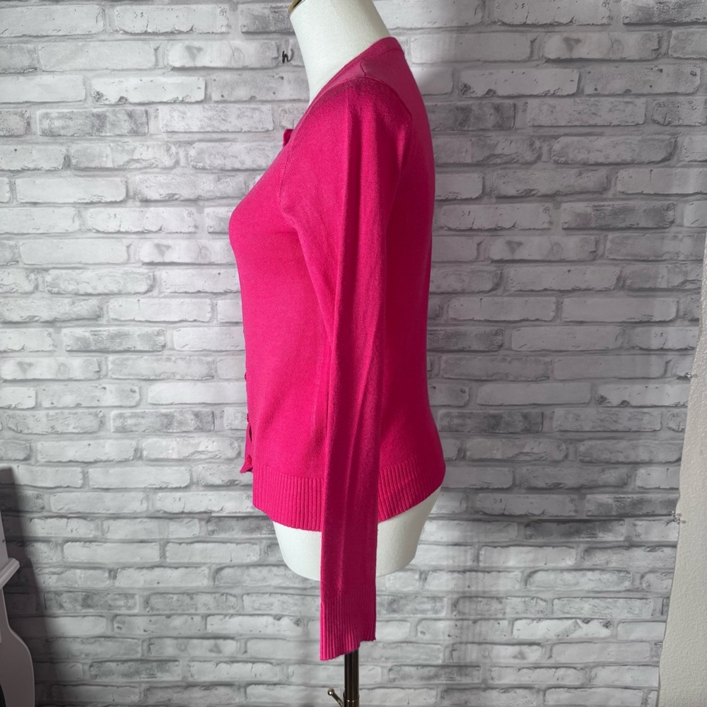 Beverly Hills Princess Pink Flower Buttons Sweater Cardigan - Picture 2 of 12